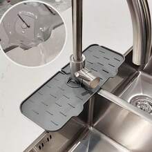 1pc Foldable Faucet Drip Tray, Silicone Splash Guard Mat For Kitchen Sink Countertop, 360° Fit Faucet Water-Resistant Mat - Multicolor - View 4