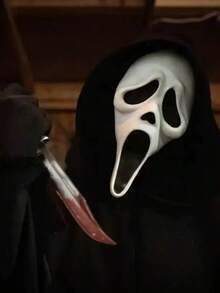 Scream Mask - Realistic Design, Premium Latex Material, Killer Cosplay Prop, Perfect For Halloween, Parties, Carnivals, And Stage Performances, An Ideal Holiday Gift For Friends And Family - Multicolor - View 2