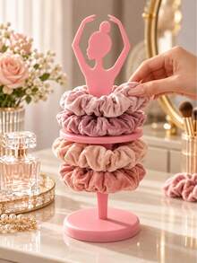 Ballerina Hair Scrunchie Storage Rack, Double-Layer Hair Tie Organizer, Detachable Portable Vanity Hair Accessory Holder - Multicolor - View 10