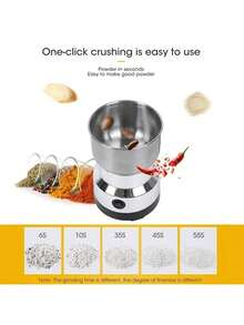SOKANY 200W High Power Stainless Steel Coffee Bean Grinder, Plug-In Electric Coffee & Spice Grinder, Compact Portable Design, One-Touch Start, Suitable For Home Kitchen - Silver - View 5