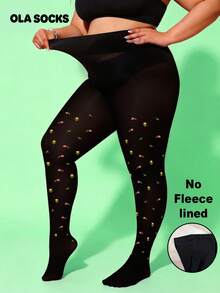 1pc Women's Pantvhose Tiahts. Sexy Black SheerTights With Flower, Transparent Stockings, Leg Shaping,Colorful, Perfect For Parties,Cute Daily Date - Multicolor - View 1