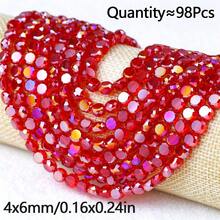 98pcs 6mm AB Color Round Flat Crystal Glass Spacer Beads For Handmade DIY Beaded Bracelets, Necklaces, Phone Chains, Car Decor, Scene Decoration Accessories Loose Beads - Crystal Beads - View 30
