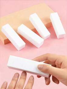 50/40/30/20/10/8/6/4/2/1pc With Scale, Washable, Wear-Resistant Nail File, Non-Shedding Sand Sponge Buffer, Durable Shaping And Polishing Nail File, Double-Sided Nail File, Random Styles And Colors. Acrylic Nails For Hands, Two Styles Shipped Rando - White - View 6