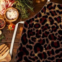 1pc Vintage Wild Leopard Print Apron - Sleeveless Halter Design, Durable And Comfortable Fit, Featuring Leopard Print With Sparkling Gold Background Pattern, Suitable For Cooking, Baking And Home Cleaning, Household Cleaning, Housework Apron, Hand-Painted Handmade Gardening Apron, Fun Holiday Gift - Multicolor - View 7