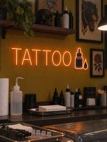 1PC Custom Text Tattoo LED Neon Light, Personalized Wall Light, USB Powered Neon Wall Decor For Tattoo Studio, Tattoo Shop, Artist Workspace, Beauty Salon, Creative Room Decoration & Gift - Multi-color 2 - View 4