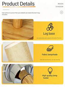 Minimalist Wooden LED Desk Lamp, Bedside Night Light With USB Port And Switch, Decorative Lighting For Bedroom, Guest House, Living Room, Study - Multicolor - View 6