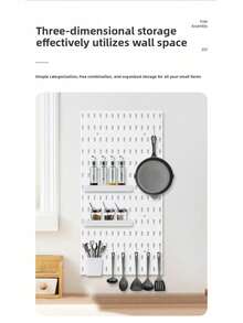 1/2/3/4/6pcs Wall-Mounted Pegboard Storage Rack, Easy Installation, Thickened Wall-Mounted Design, PP Material, Size 11.02" X 11.02", Multiple Accessories Available, Free DIY, Efficient Storage Space-Saving, Suitable For Bathroom, Kitchen, Living Room, Office. Plastic Pegboard, Modular Pegboard Storage System, Can Be Used In Home, Office, Craft Room, Game Room And Other Scenarios. - Multicolor - View 7