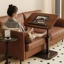 Movable Bedside Table, Rotating Side Table, Height Adjustable Folding Laptop Desk, Home Sofa Side Table - Black - View 6