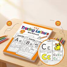 1pc Letter Trace Workbook, Multi-Type Writing Task, Concise Instruction Mark, Great For Offline Practice, Study Activity, Souvenir Kit, Pastime Learning - Multicolor - View 2