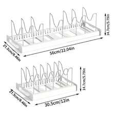 7-Slot Adjustable Pot And Pan Organizer | Cabinet And Countertop Storage Rack | Pot Lid, Plate, And Baking Sheet Storage - Black - View 1