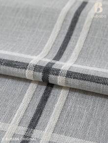 Bubaba Blue-Grey Plaid Tassel Tablecloth, Country Farmhouse Style Rectangular Tablecloth, Linen Texture Decorative Tablecloth, Suitable For Dining Room, Kitchen, Party And Daily Home Decor - Multicolor - View 8