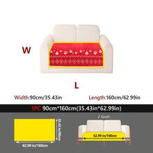1Pc Christmas Themed Jacquard Sofa Cushion, Non Slip Couch Cover With Gingerbread & Xmas Tree Print, Washable Furniture Protector For Holiday Home Decor - Multicolor - View 13