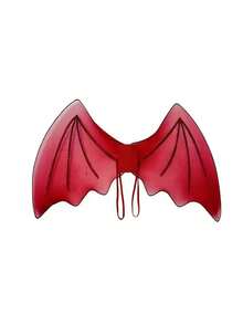 Devil Bat Wings Costume Accessory, Black And Red Mesh Devil Wings, Suitable For Halloween Cosplay, Party, Masquerade And Photography Props - Multicolor - View 9