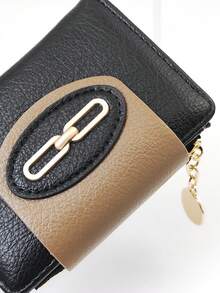 Fashionable Contrast Color Snap Long Wallet, Soft PU Clutch Wallet With Multi-Function Card Holder, Exquisite Metal Hardware, Magnetic Closure, Minimalist Design, Perfect Gift - Multicolor - View 2
