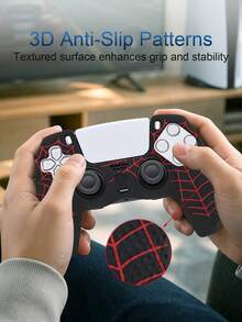 Compatible With PlayStation 5, 1pc Controller Protective Case, Anti-Slip Anti-Sweat Anti-Dust Anti-Scratch, Better Grip, Enhance Gaming Experience, Halloween Christmas/Autumn Romantic Gift - View 5