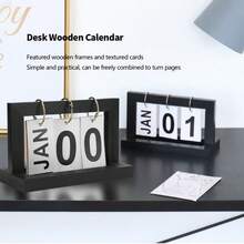 Cute Mini Simple Flip Perpetual Calendar, Desktop Calendar, Vertical Flip Date Display For Home, Office, Bedroom, Christmas Decoration Gift, Best Small Gift For Friends - Multicolor - View 5