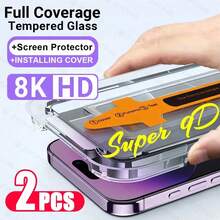 ZYONS 2pcs High Definition Positioning Dust-Free Magic Box Tempered Glass Screen Protector, Compatible With IPhone 18 Pro Max/Duo/17 Pro Max/17 Air/17/15 Pro Max/16 Pro Max/16/16e/15/14/13/13 Pro/12/11, Easy Installation Auto Dust Removal Kit, One-Click Application, Anti-Scratch Glossy Dust-Free Phone Film, Phone Accessories, Halloween Birthday Gift For Family And Friends - 2pcs - View 37