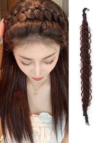 Women's Braided Wig Headband, Long High Top Fishtail Braid, Hook-And-Loop And Magnetic Braided Headband Ponytail Hair Accessory For Outdoor, Home And Daily Wear - Multicolor - View 8