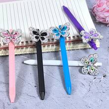 5/10pcs Multi-Color Butterfly Ballpoint Pens, Butterfly Decorated Ballpoint Pens, Cute Click Ballpoint Pens, Random Styles, Pens, Office Supplies, School Supplies. - A - View 3