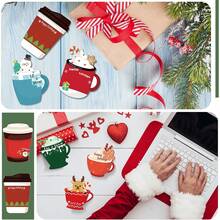 Cute Christmas Coffee Cup Memo Pad Set, Winter To-Do List Notepad, Holiday Memo Notebook Set For School, Work And Decoration, Christmas Party Gift, Random Pattern - Multicolor - View 4
