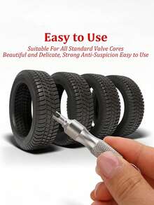 Universal Tire Valve Stem Removal Tool, Portable With Keychain Design,Car Bicycle Tire Valve Core Wrench Tire Deflation Screwdriver,Car-Styling Additions Car Tire Repair Install Tool,Suitable For Bicycles,Motorcycles,Cars,Presta & Schrader Valves - Silver - View 5