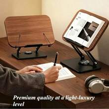 1pc 360° Rotating Foldable Reading Book Stand, Adjustable Height & Angle With Page Holder, Hands-Free Cookbook Tablet Holder, For Kitchen Office School, Back To School Gift - Multicolor - View 2
