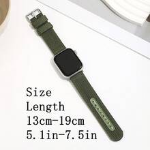 1pc Thickened Nylon Canvas Waterproof Outdoor Sports Watch Band Compatible With Apple Watch - Army Green - View 3