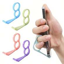 4pcs Random Color Phone Ring Holder, Plastic Phone Hand Grip Stand, Desktop Phone Stand - A - View 2