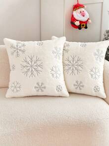 LCUHPCL 1pc Fuzzy Embroidered Throw Pillow Cover, Home Decor For Living Room & Bedroom, All Seasons - Multicolor - View 19