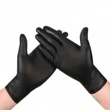 Powder-Free Black Disposable Nitrile Gloves - Suitable For Nail Salons, Powder-Free, Latex-Free, Ambidextrous, Special Textured Fingertip Design, Suitable For Dishwashing, Food Processing And Other Tasks. These Gloves Have Excellent Protective Performance, Very Suitable For Cleaners, Dishwashers And Various Cleaning Professionals - Black - View 2