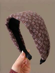 1/3PCS Vintage Wool Ditsy Floral Wide Headband, Elegant Versatile Fashion Hair Accessory For Women - Multicolor - View 6