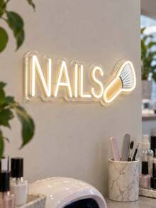 1PC Custom Nail Room LED Neon Sign, Personalized Text Wall Light With Manicure Brush Design, Warm White Salon Decor For Nail Tech Station, Beauty Studio, Spa Workspace, Reception Corner, Vanity Wall & Gift - Multi-color 8 - View 3