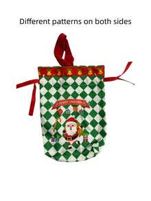 1pc Christmas Themed Velvet Drawstring Gift Bag, Suitable For Reusable Candy Storage, Holiday Season Gift Packaging, Also Can Be Used As Party Favor, Jewelry Storage Bag Or Wedding Gift, Suitable For New Year Party - Multicolor - View 17