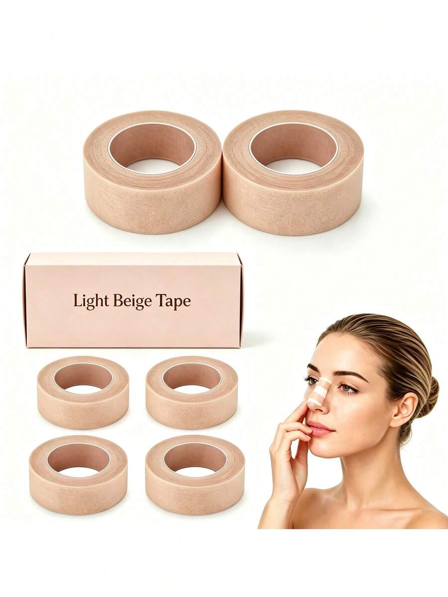 8rolls Facial Contouring Tape, Nose Shaping Tape, Micro-Perforated Breathable Tape, Suitable For All Skin Types - Brown - View 1