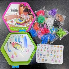 Children's Hexagonal Mushroom Peg Puzzle Toy, 480pcs DIY Plug-In Building Blocks With Storage Box, Educational Early Learning Gift For Boys And Girls Aged 3+ - Multicolor - View 11