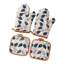 2pcs/1pc Long Oven Mitts, Leaf Pattern Kitchen Baking Gloves, Suitable For Pots, Pans, Baking Trays, Cooking, Baking, Grilling, Microwave, Home Kitchen And Daily Cooking Accessories - Multiple Styles and Colors - View 16