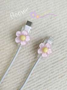 2pcs Transparent Flower Shaped Charging Head Protective Cover Cable Protector, Charger Protector - Multicolor - View 14