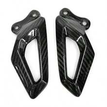 Dry Carbon Fiber Foot Peg Protector Guard Plate, Gloss Carbon Weave Surface, Lightweight High Rigidity Moto Pedal Shield, Racing Upgrade Accessories For BMW S1000R, S1000RR - Carbon Fiber Twill - View 6