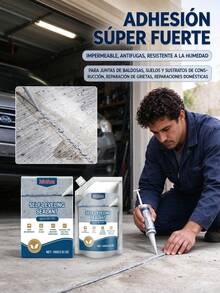 Sellado autoaliviante, adhesión superfuerte, impermeable, anti-fugas, resistente a la humedad, resistencia al clima, secado rápido, reparaciones duraderas, sin grietas fáciles, no corrosivo, fácil de usar, para baldosas, relleno en sustratos de pisos y edificios, reparación de grietas, reparaciones domésticas. - A - Ver 2