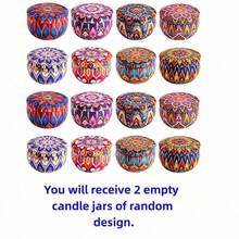 HIZTGHC 16pcs Random Mandala Pattern Empty Candle Tins, 2.5oz Portable Metal Candle Tins With Lids, DIY Candle Making Containers, Travel Storage Tins, Suitable For Storing Candles, Spices, Small Crafts And More - Mandala Pattern - View 7