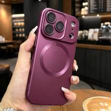 1件櫻桃紅金屬漆軟手機殼，適用於 iPhone 18pro/18promax/18/17 17 Air 17 Pro 17 Pro Max，防刮耐磨、吸震防摔、全方位相機保護、超薄設計，兼容 13 11 16 Pro Max 15 14 12 16e 11 - 櫻桃紅 - 查看 3