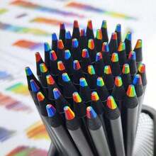 somoving 10pcs Large-Diameter Creative Colored Pencils, Size 12, Varying Thickness And Hardness, Richer Colors, Thick Black Wooden Lead, Suitable For Drawing And Doodling, Colored Art Pencils - Multicolor - View 6