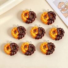 10pcs Fun Realistic Food Heart-Shaped Chocolate Cookie Pendant Creative Dessert Charm DIY Jewelry Making Accessories - Heart Cookie Pendant - View 9