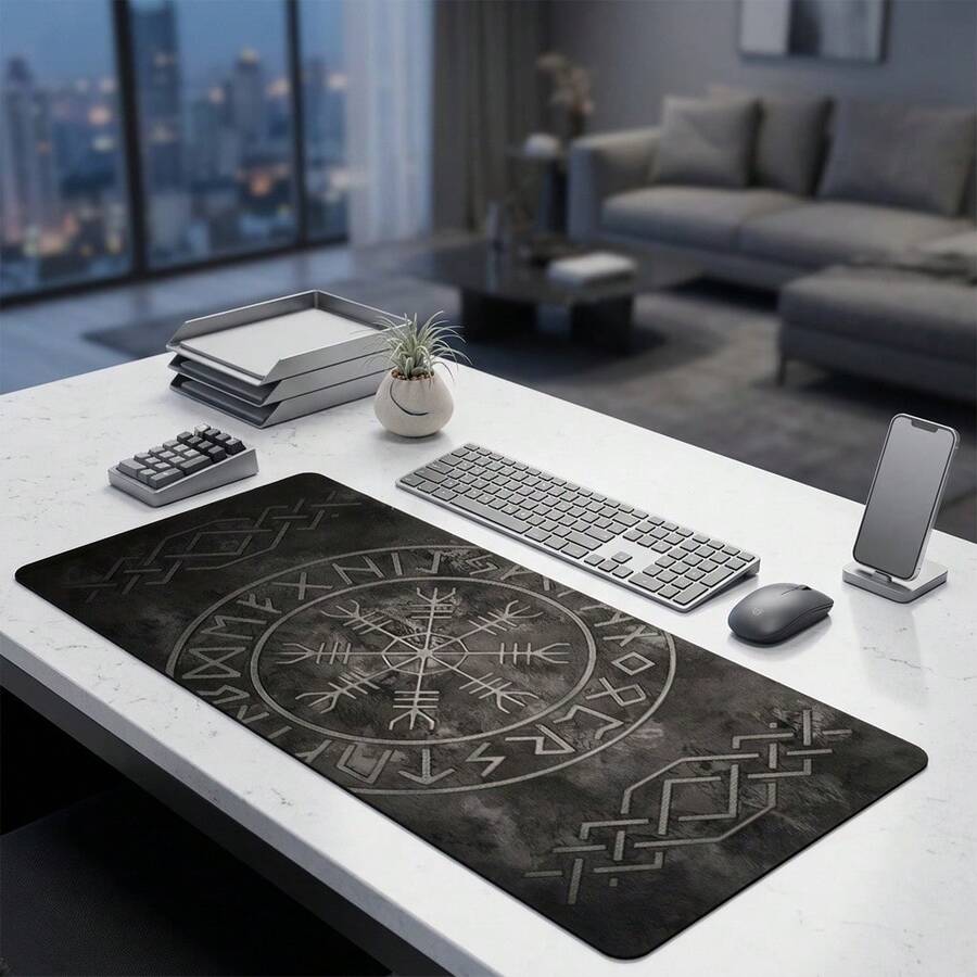 1pc Large Nordic Style Gaming Mouse Pad - Washable Mouse Pad With Intricate Geometric Design, Suitable For Office, School, Home Decor, And Gaming Setup, Gaming Desk Accessory|Decorative Desk Mat - View 1
