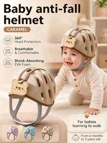 1pc Baby Anti-Fall Head Protection Helmet, Toddler Walking Anti-Collision Headgear, Children Learning To Walk Head Protection Cap, Lightweight And Breathable, Perfect Walking Aid - Cartoon Baby  Hat - View 1