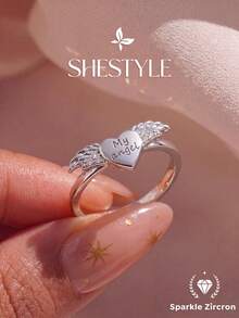 1pc Angel Wings Ring, Exquisite Unique Women's Jewelry Gift, Suitable For Ball, Gathering, Party - Angel - View 1