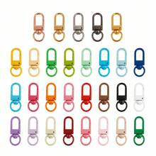 20/50/100/300pcs Random Bright Color Spring Snap Hooks With Swivel Ring, Y2K Style Metal Clasps, DIY Keychain Bag Jewelry Making Accessories - one-size - View 2