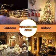 1pc20/50/100/200LED 5/7/12/22M Solar String Lights, Using 8 Lighting Modes, Outdoor Waterproof Fairy Lights, Gardens, Terraces, Courtyards, Fences, Lawn Paths, Festivals, Halloween, Trees, Weddings, Parties, Camping, Christmas Decoration [Solar] - LED String Lights - View 26
