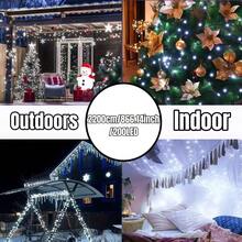 1pc20/50/100/200LED 5/7/12/22M Solar String Lights, Using 8 Lighting Modes, Outdoor Waterproof Fairy Lights, Gardens, Terraces, Courtyards, Fences, Lawn Paths, Festivals, Halloween, Trees, Weddings, Parties, Camping, Christmas Decoration [Solar] - LED String Lights - View 20