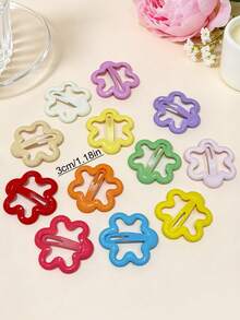 30pcs Cute Minimalist Flower Hair Clips, Sweet Candy Color BB Clips For Girls, Little Girls' Colorful Hair Clips, Cute Princess Bangs And Side Hair Clips (Random Color) - Hot Pink - View 5